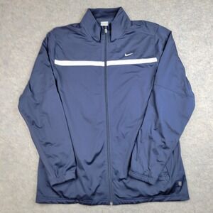 Nike Jacket Mens 2XL Navy Blue Track Full Zip Lined Athletic Warm Up 244298-451